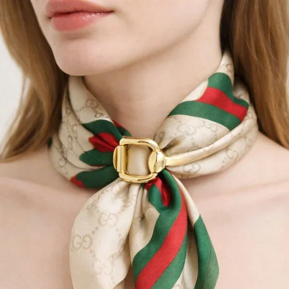 Gucci Horsebit Scarf Ring Gold Plated Vintage - Picture 1 of 10